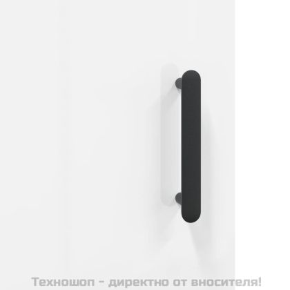 Сайдборд, бял гланц, 69,5x34x90 см, инженерно дърво