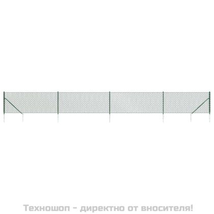 Плетена оградна мрежа с шипове, зелена, 0,8x10 м