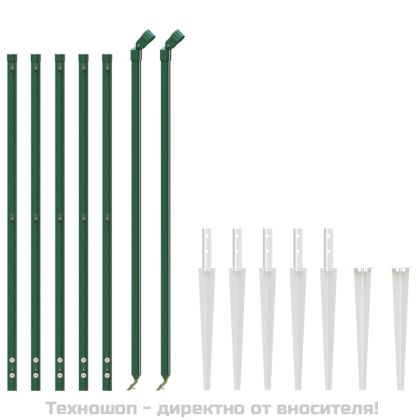 Плетена оградна мрежа с шипове, зелена, 0,8x10 м