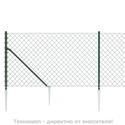 Плетена оградна мрежа с шипове, зелена, 0,8x10 м