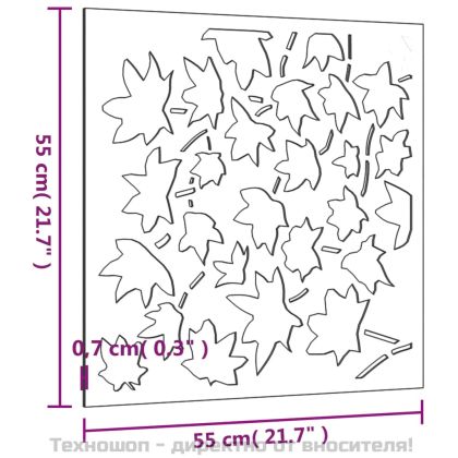 Градинска декорация 55x55 см стомана кортен дизайн кленов лист