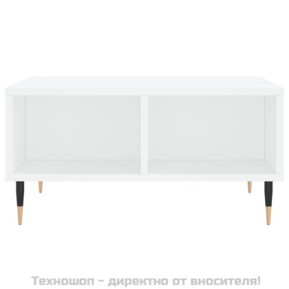 Кафе маса, бяла, 60x60x30 см, инженерно дърво