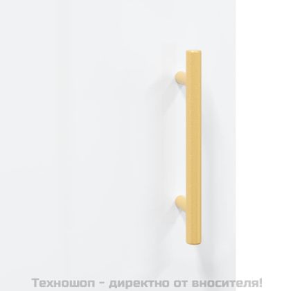 Сайдборд, бял гланц, 69,5x34x90 см, инженерно дърво