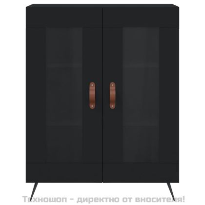 Сайдборд, черен, 69,5x34x90 см, инженерно дърво