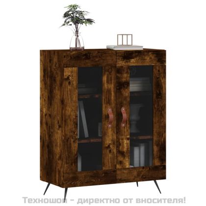 Сайдборд, опушен дъб, 69,5x34x90 см, инженерно дърво