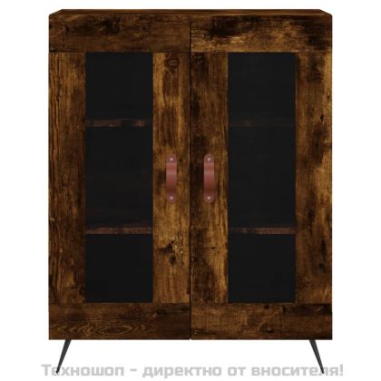 Сайдборд, опушен дъб, 69,5x34x90 см, инженерно дърво