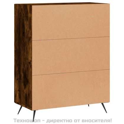 Сайдборд, опушен дъб, 69,5x34x90 см, инженерно дърво
