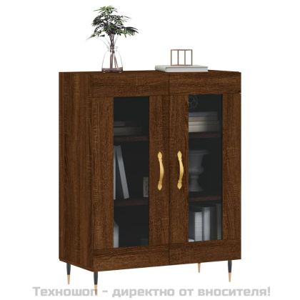 Сайдборд, Кафяв дъб, 69,5x34x90 см, инженерно дърво