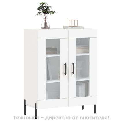 Сайдборд, бял, 69,5x34x90 см, инженерно дърво