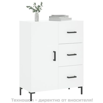 Сайдборд, бял, 69,5x34x90 см, инженерно дърво