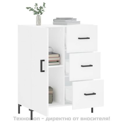 Сайдборд, бял, 69,5x34x90 см, инженерно дърво