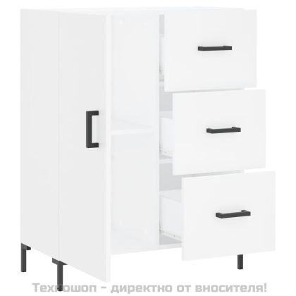 Сайдборд, бял, 69,5x34x90 см, инженерно дърво