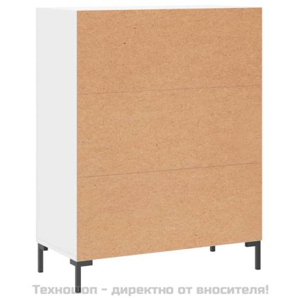 Сайдборд, бял, 69,5x34x90 см, инженерно дърво