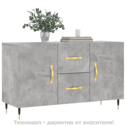 Сайдборд, бетонно сив, 100x36x60 см, инженерно дърво
