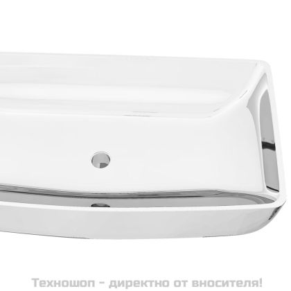 Мивка, 71x38x13,5 см, керамична, сребриста