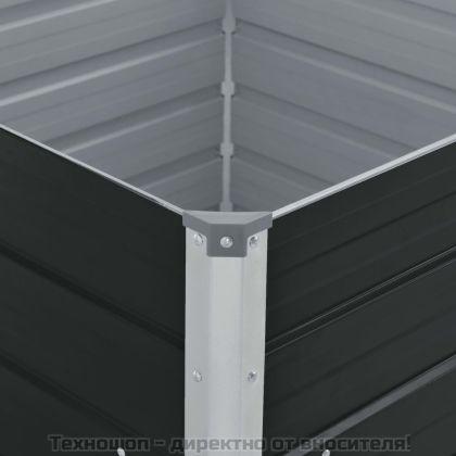 Повдигната леха, 100x100x45 см, поцинкована стомана, антрацит