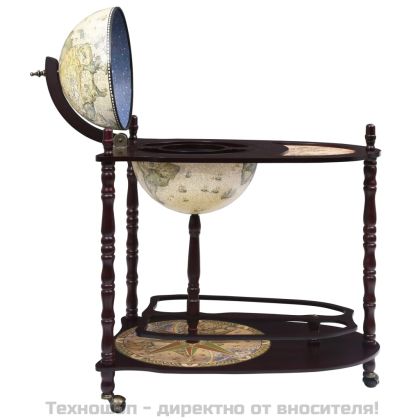 Свободностоящ глобус бар стойка за вино, евкалипт, зелен