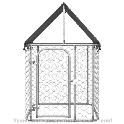 Дворна клетка за кучета с покрив, 100x100x150 см