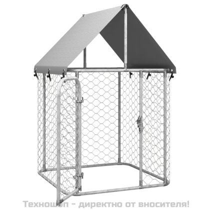 Дворна клетка за кучета с покрив, 100x100x150 см