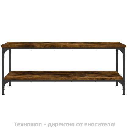 Кафе маса, опушен дъб, 100x55x40 см, инженерно дърво