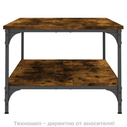 Кафе маса, опушен дъб, 100x55x40 см, инженерно дърво