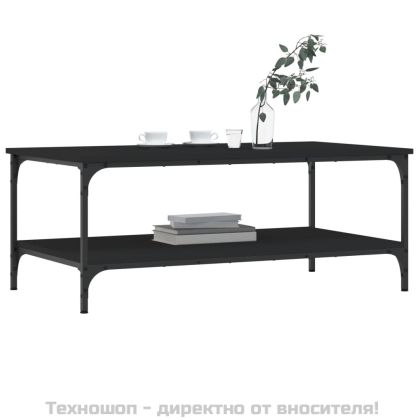 Кафе маса, черна, 100x55x40 см, инженерно дърво