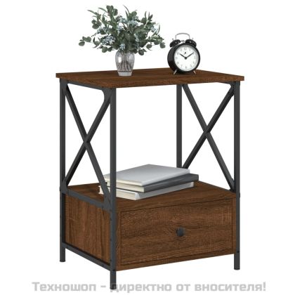 Нощни масички, 2 бр, кафяв дъб, 50x41x65 см, инженерно дърво