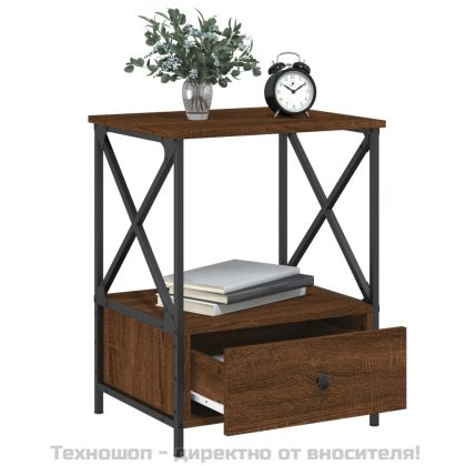 Нощни масички, 2 бр, кафяв дъб, 50x41x65 см, инженерно дърво