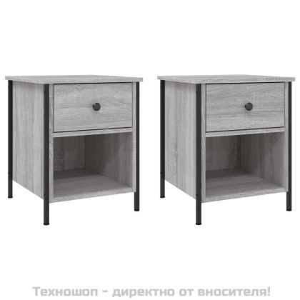 Нощни шкафчета 2 бр сив сонома 40x42x50 см инженерно дърво