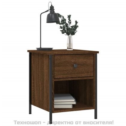 Нощни шкафчета 2 бр кафяв дъб 40x42x50 см инженерно дърво