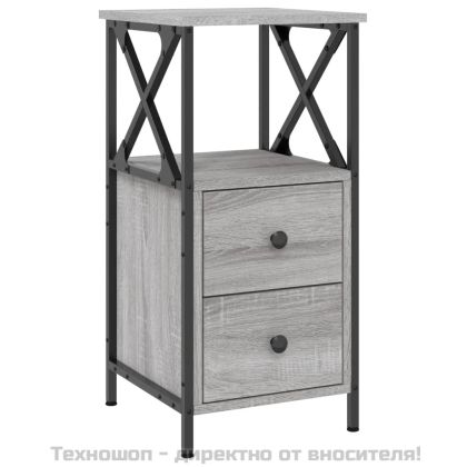 Нощни шкафчета 2 бр сив сонома 34x35,5x70 см инженерно дърво