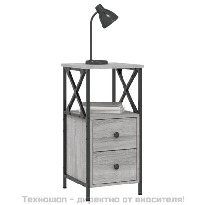 Нощни шкафчета 2 бр сив сонома 34x35,5x70 см инженерно дърво