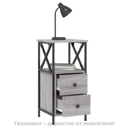 Нощни шкафчета 2 бр сив сонома 34x35,5x70 см инженерно дърво