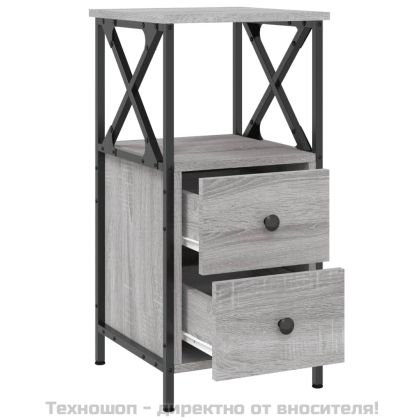 Нощни шкафчета 2 бр сив сонома 34x35,5x70 см инженерно дърво