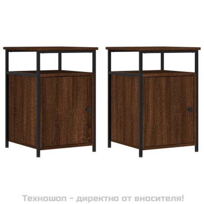 Нощни шкафчета, 2 бр, кафяв дъб, 40x42x60 см, инженерно дърво