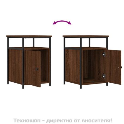Нощни шкафчета, 2 бр, кафяв дъб, 40x42x60 см, инженерно дърво