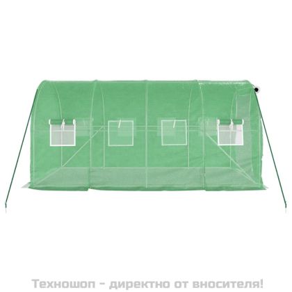 Оранжерия със стоманена рамка зелена 8 м² 4x2x2 м