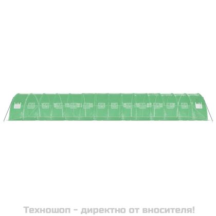 Оранжерия със стоманена рамка зелена 56 м² 14x4x2 м