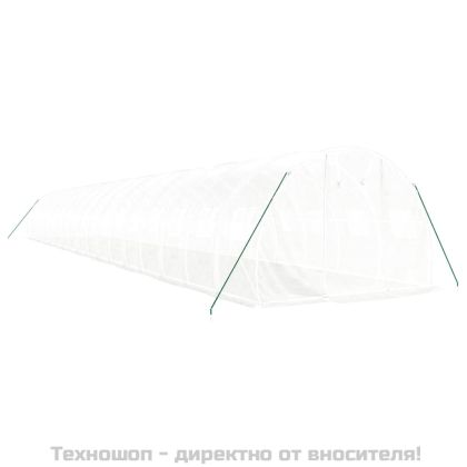 Оранжерия със стоманена рамка бяла 54 м² 18x3x2 м