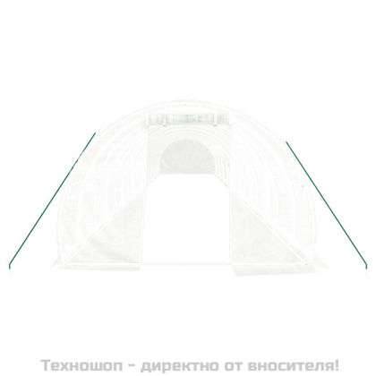 Оранжерия със стоманена рамка бяла 54 м² 18x3x2 м