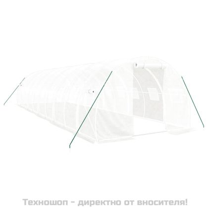 Оранжерия със стоманена рамка бяла 30 м² 10x3x2 м