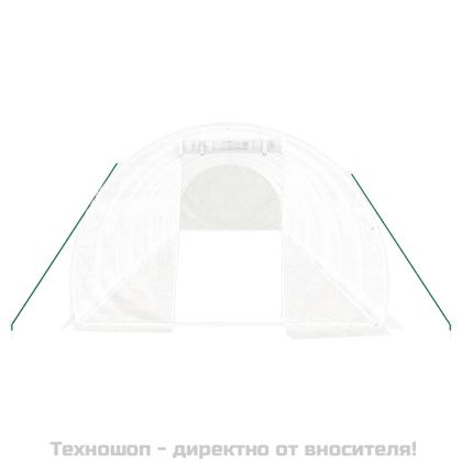 Оранжерия със стоманена рамка бяла 30 м² 10x3x2 м