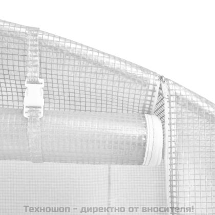 Оранжерия със стоманена рамка бяла 30 м² 10x3x2 м