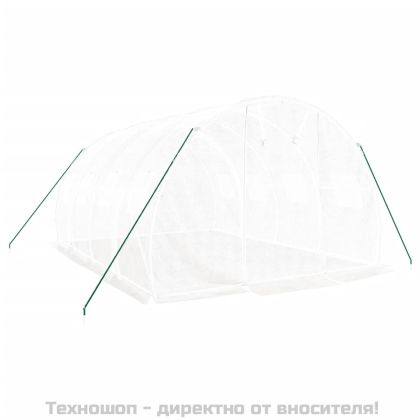 Оранжерия със стоманена рамка, бяла, 12 м², 4x3x2 м
