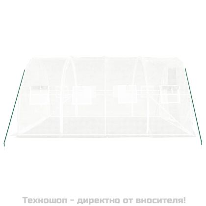 Оранжерия със стоманена рамка, бяла, 12 м², 4x3x2 м
