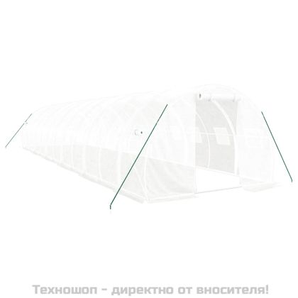 Оранжерия със стоманена рамка бяла 36 м² 12x3x2 м