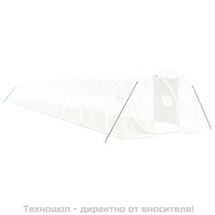 Оранжерия със стоманена рамка бяла 66 м² 22x3x2 м