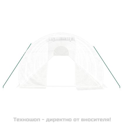Оранжерия със стоманена рамка бяла 66 м² 22x3x2 м