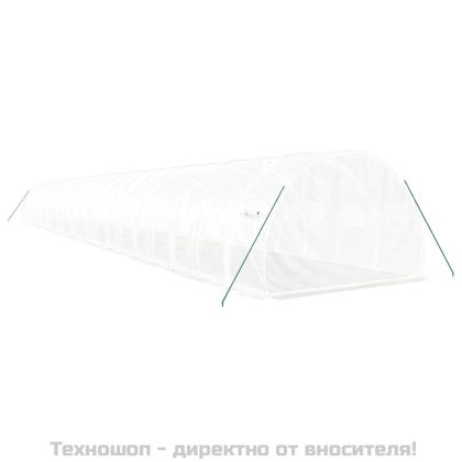Оранжерия със стоманена рамка бяла 66 м² 22x3x2 м