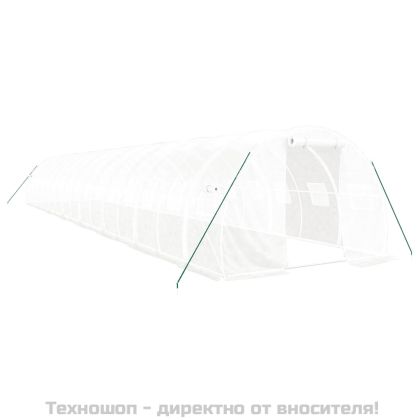 Оранжерия със стоманена рамка бяла 48 м² 16x3x2 м